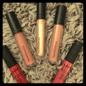 5 unused lipsticks from NYX and Bare Minerals
